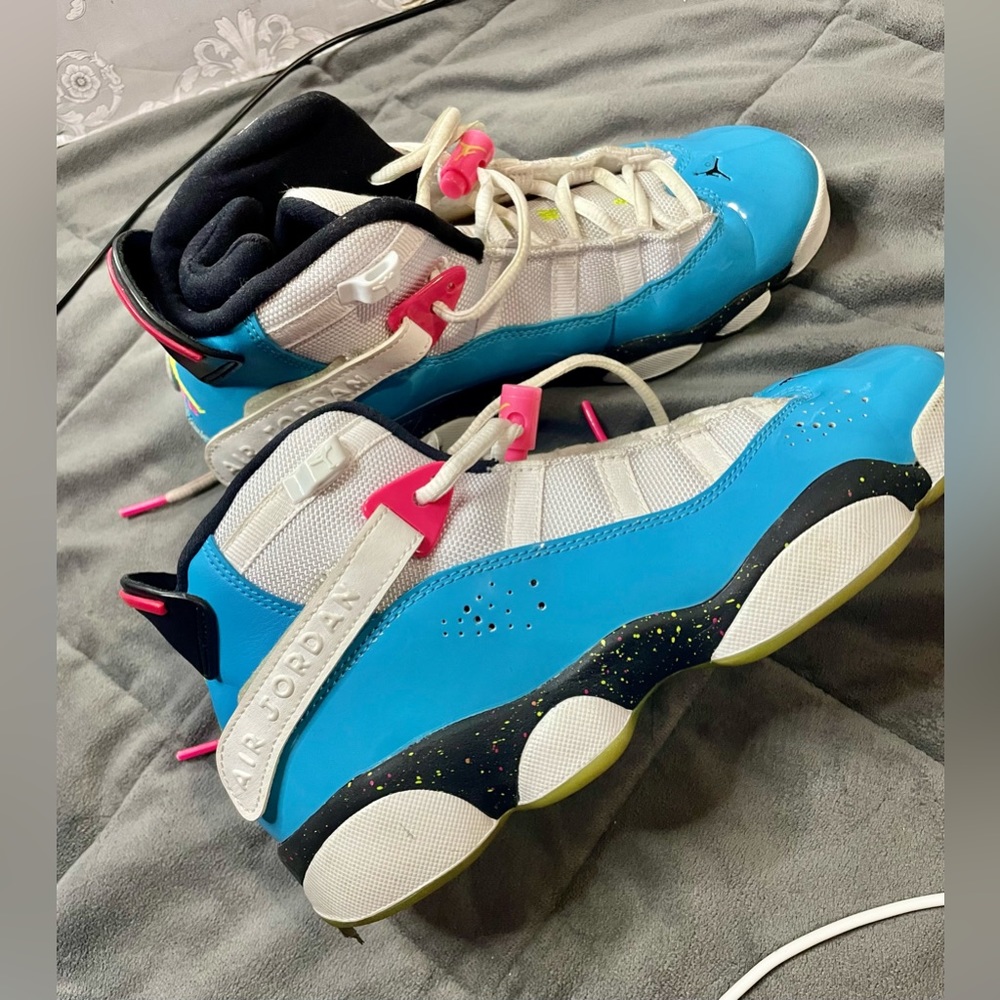 Air Jordan 6 Rings ‘Blue Fury Cyber Pink’ Women
